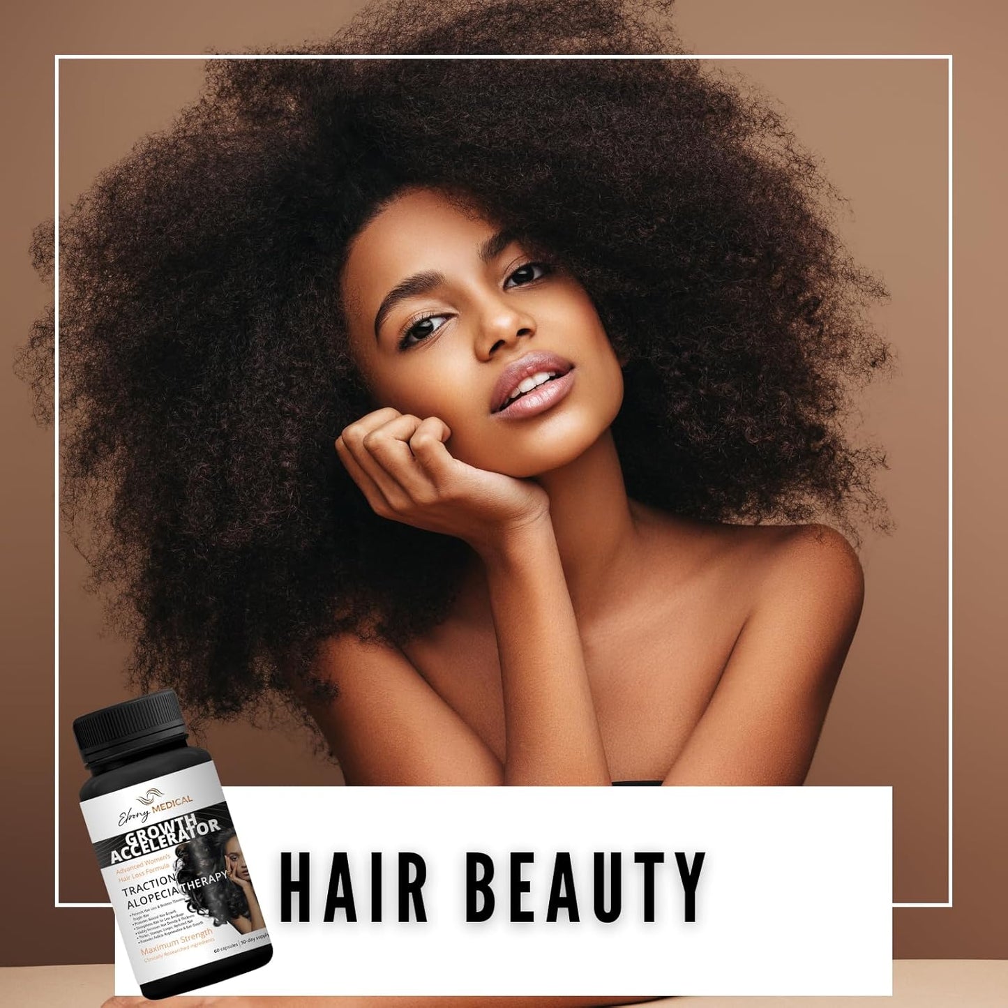 Suplemento médico de ébano para el cabello para mujeres de color - Adelgazamiento del cabello y apoyo de la alopecia de tracción - Impulso de queratina, nutrición folículo y vitaminas para la fuerza