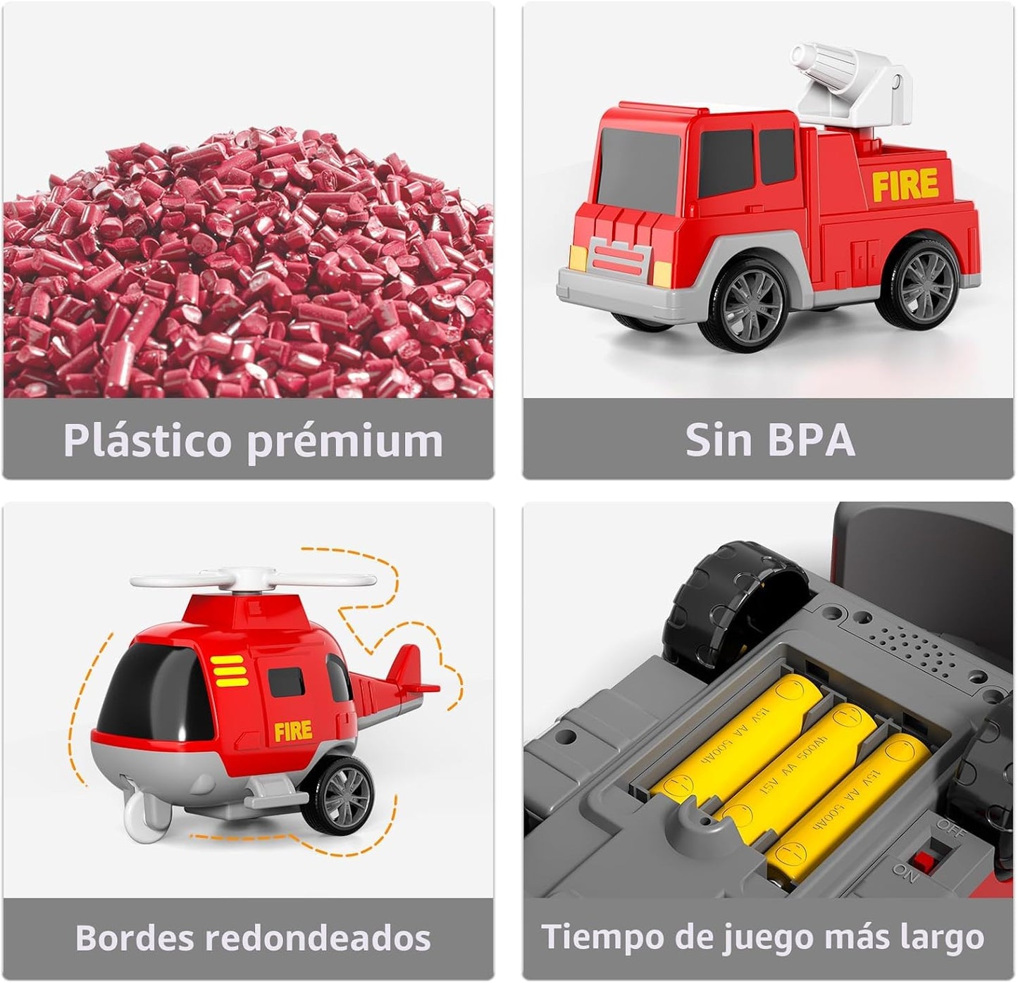 Bennol Juego de Juguetes de Camiones de Bomberos 5 en 1 para Niños...