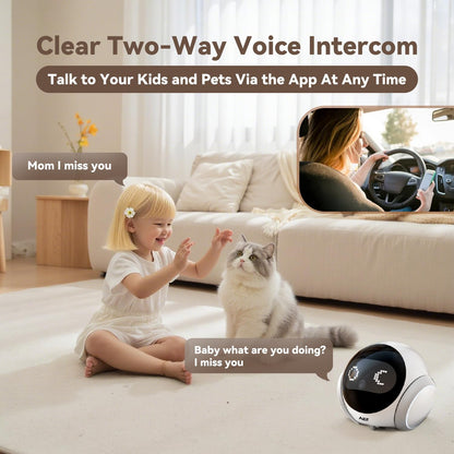 Cámara robot AEZ 1080P HD con lente para mascotas, cámara interior...