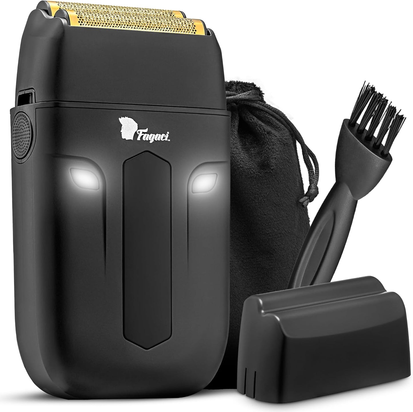 Fagaci Afeitadora de doble lámina para hombres – Afeitadora eléctrica con afeitado cercano, sin irritación, afeitadoras profesionales de lámina de barbero de 8500 RPM de alto par, batería 3H
