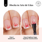 Beetles - Kit de uñas postizas a presión con punta francesa, cuadra...