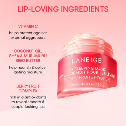 LANEIGE - Mascarilla nocturna para labios: Nutrir, hidratar, vitami...