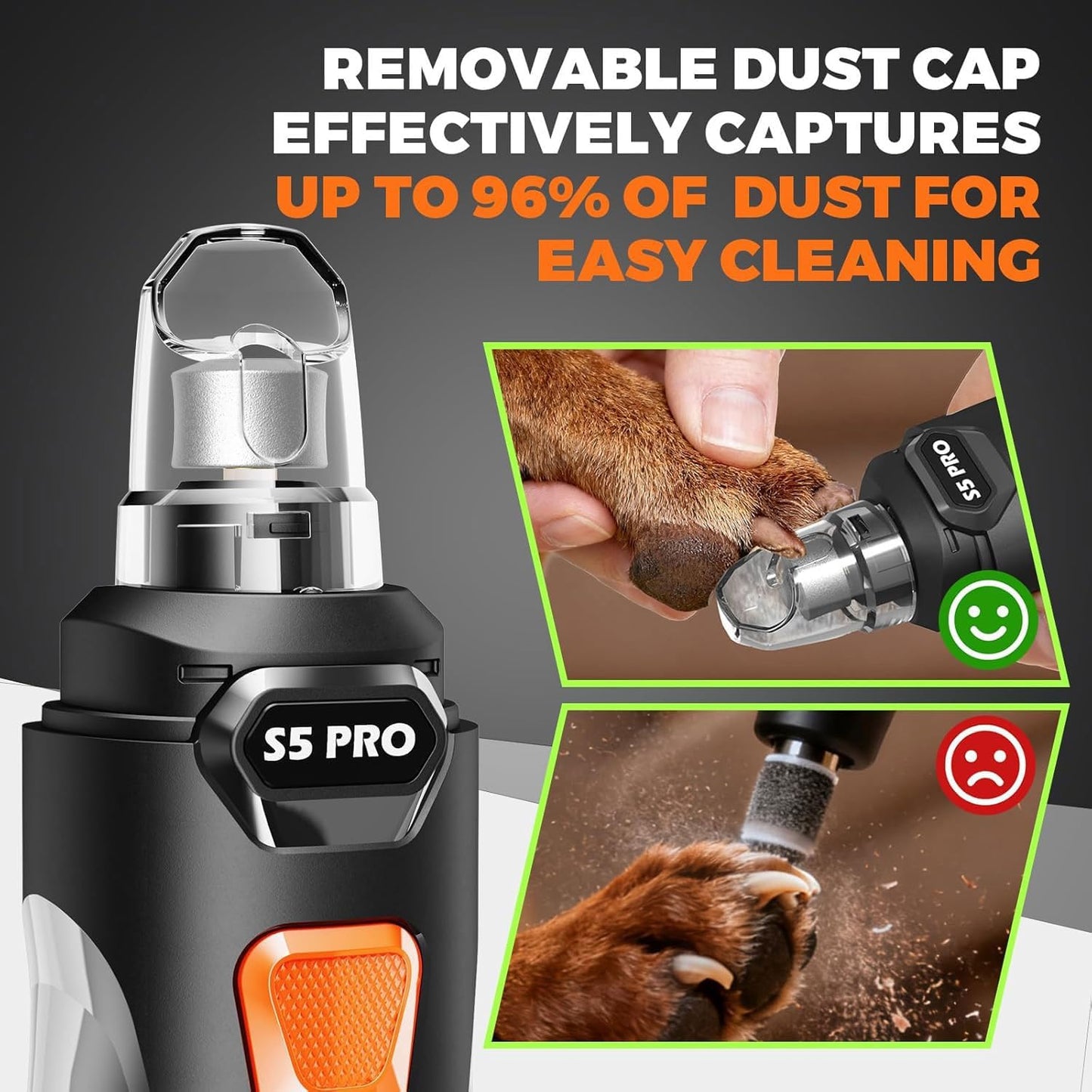 Whisper - Molinillo de uñas silencioso para perros, seguro y sin es...