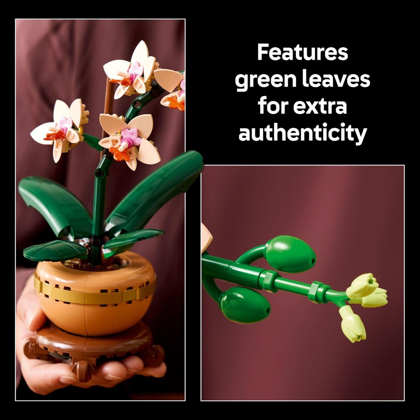 LEGO Botanicals - Set de Construcción Mini Orquídea - Artificial, Orquídea Falsa para Decoración del Hogar, Adultos de 18+ Años - Regalo para Cumpleaños - Decoraciones de Plantas de Interior para Mesa