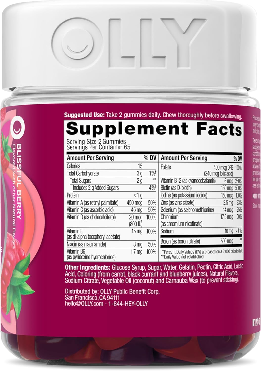 OLLY - Goma multivitamínica para mujer, salud general y apoyo inmun...