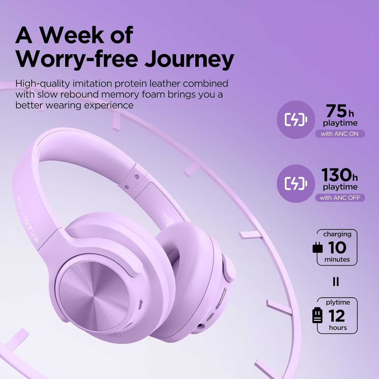 FIO MOTUS - Auriculares con cancelación de ruido: auriculares Bluet...