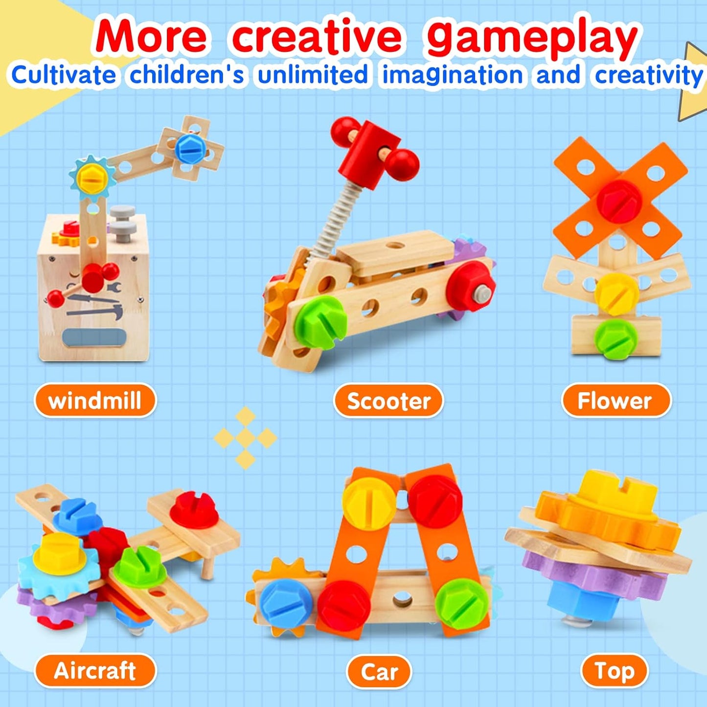 Mgtfbg Juego de herramientas para niños, 29 piezas de herramientas...
