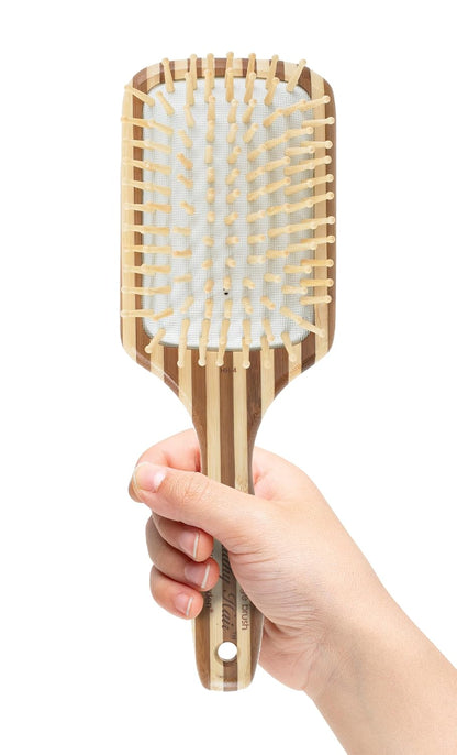 Olivia Garden Cepillo de pelo iónico de bambú respetuoso del medio ambiente del pelo del masaje HH-4 (paleta grande)