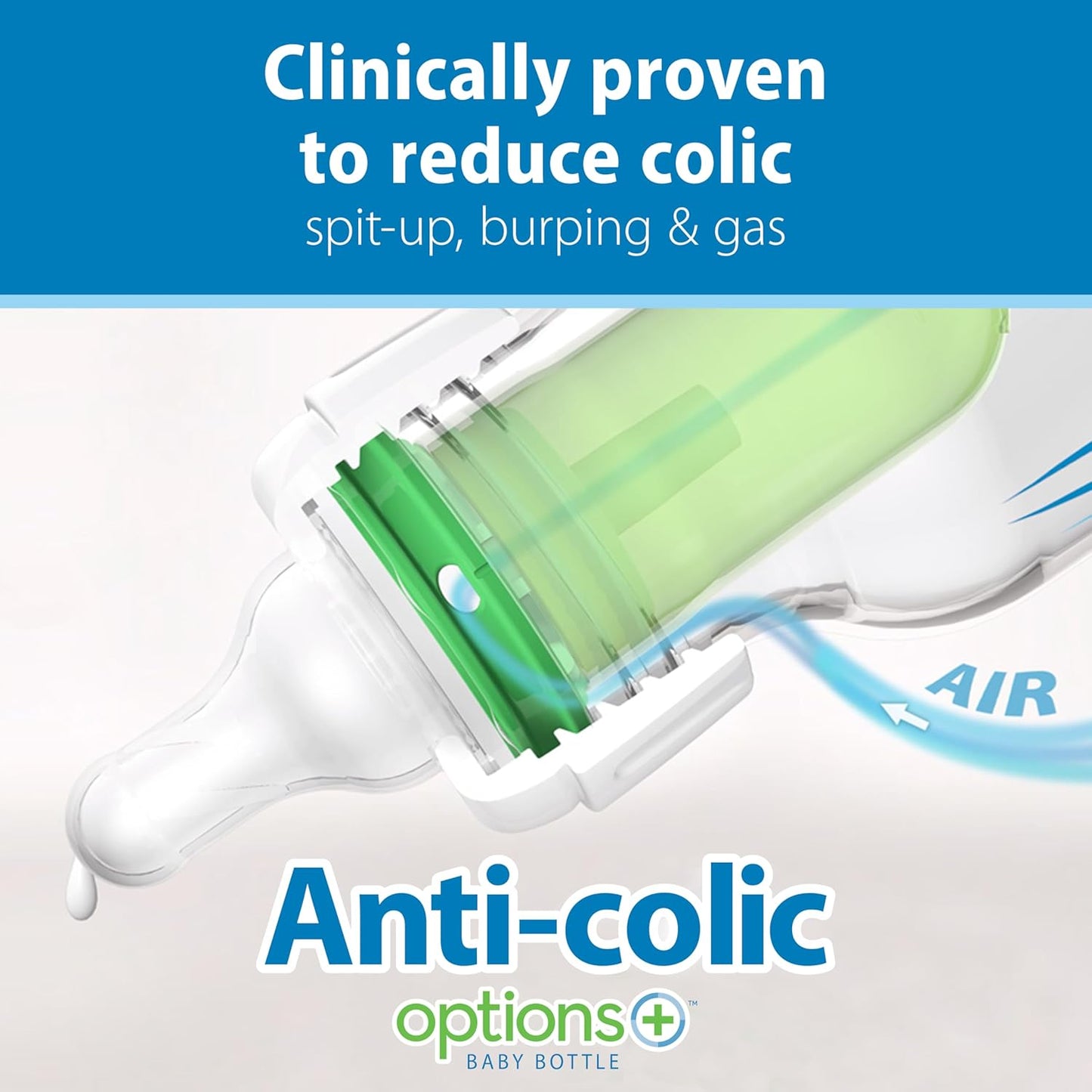 Dr. Brown's Natural Flow Anti-Colic Options+ Biberón de cuello...