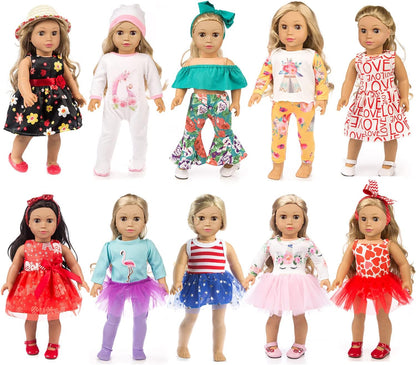 ZQDOLL 19 piezas de ropa de muñeca americana de regalo para ropa y...