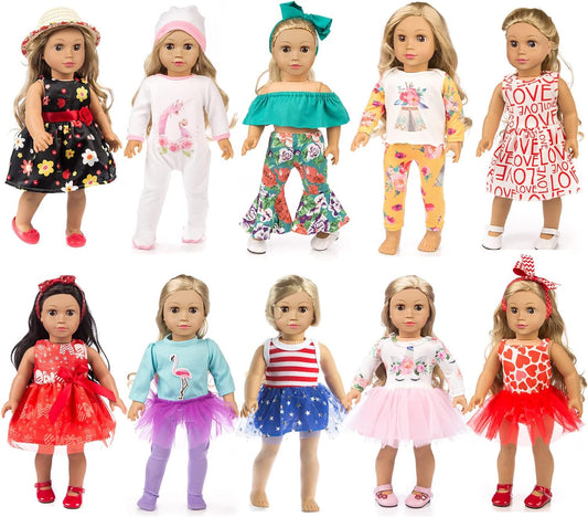 ZQDOLL 19 piezas de ropa de muñeca americana de regalo para ropa y...