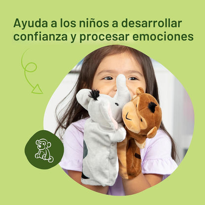 Melissa &amp; Doug Safari Buddies - Marionetas de mano, juego de 6...