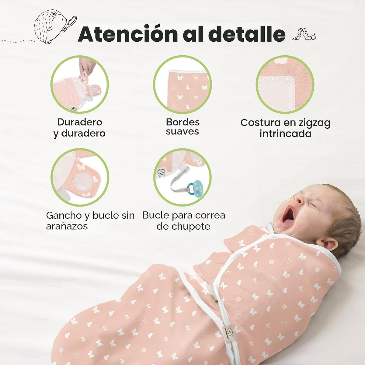 KeaBabies Paquete de 3 Sacos de Dormir Orgánicos para Bebé con Envo...