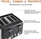 Amazon Basics Tostadora de 4 rebanadas, con 7 ajustes de tostado, r...
