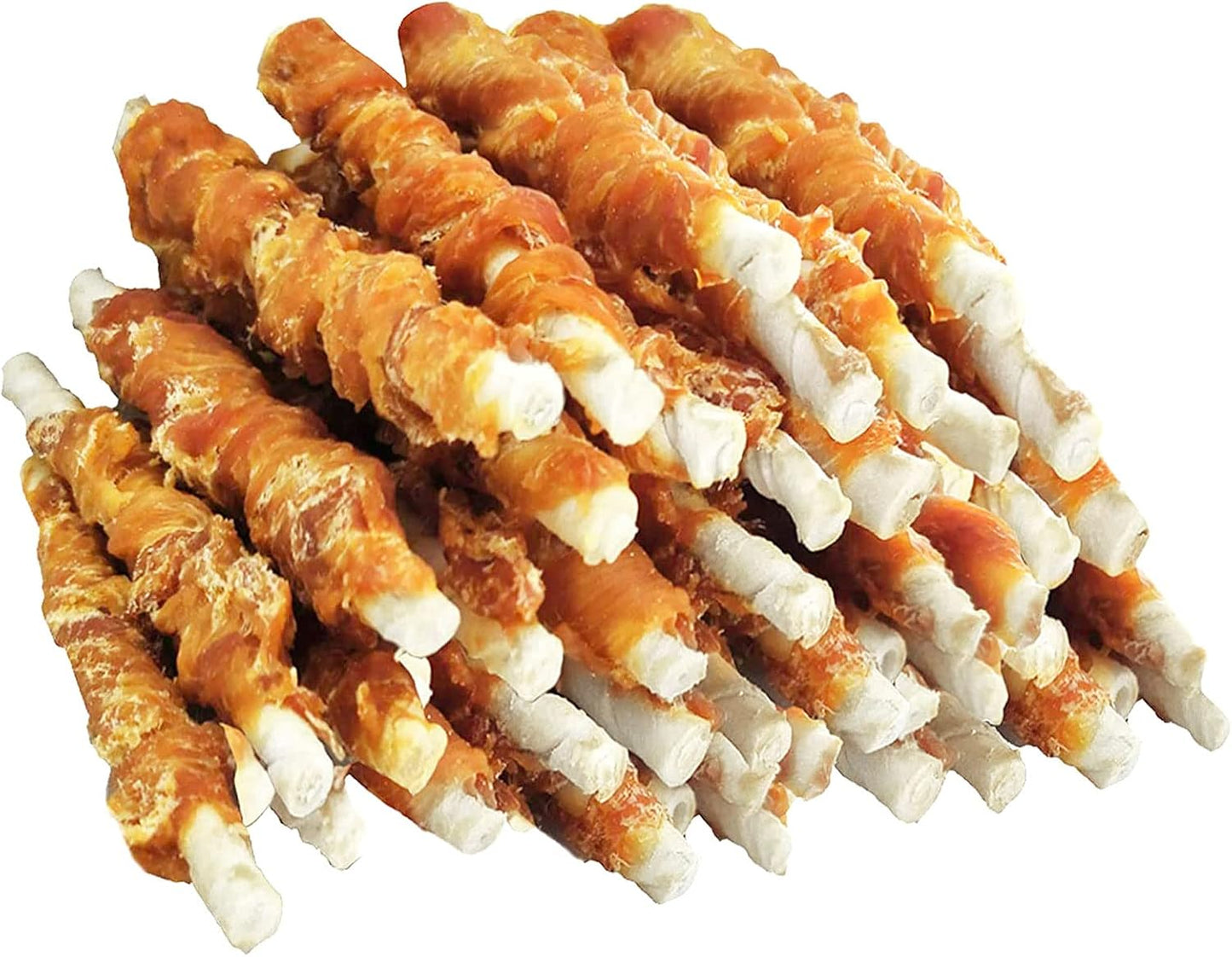 MON2SUN Golosinas para perros, palitos de piel de pollo torcida de...