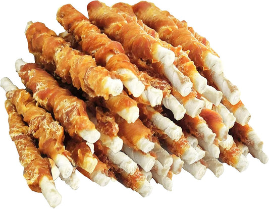 MON2SUN Golosinas para perros, palitos de piel de pollo torcida de...
