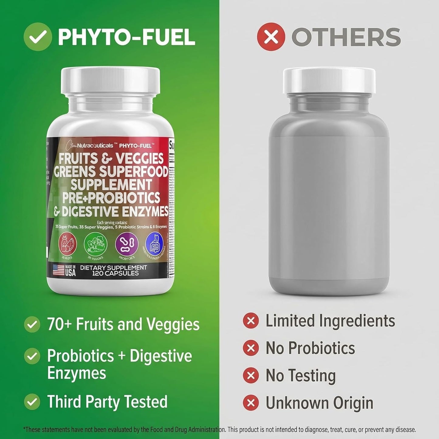 Clean Nutraceuticals Suplemento de frutas y verduras Superalimento...