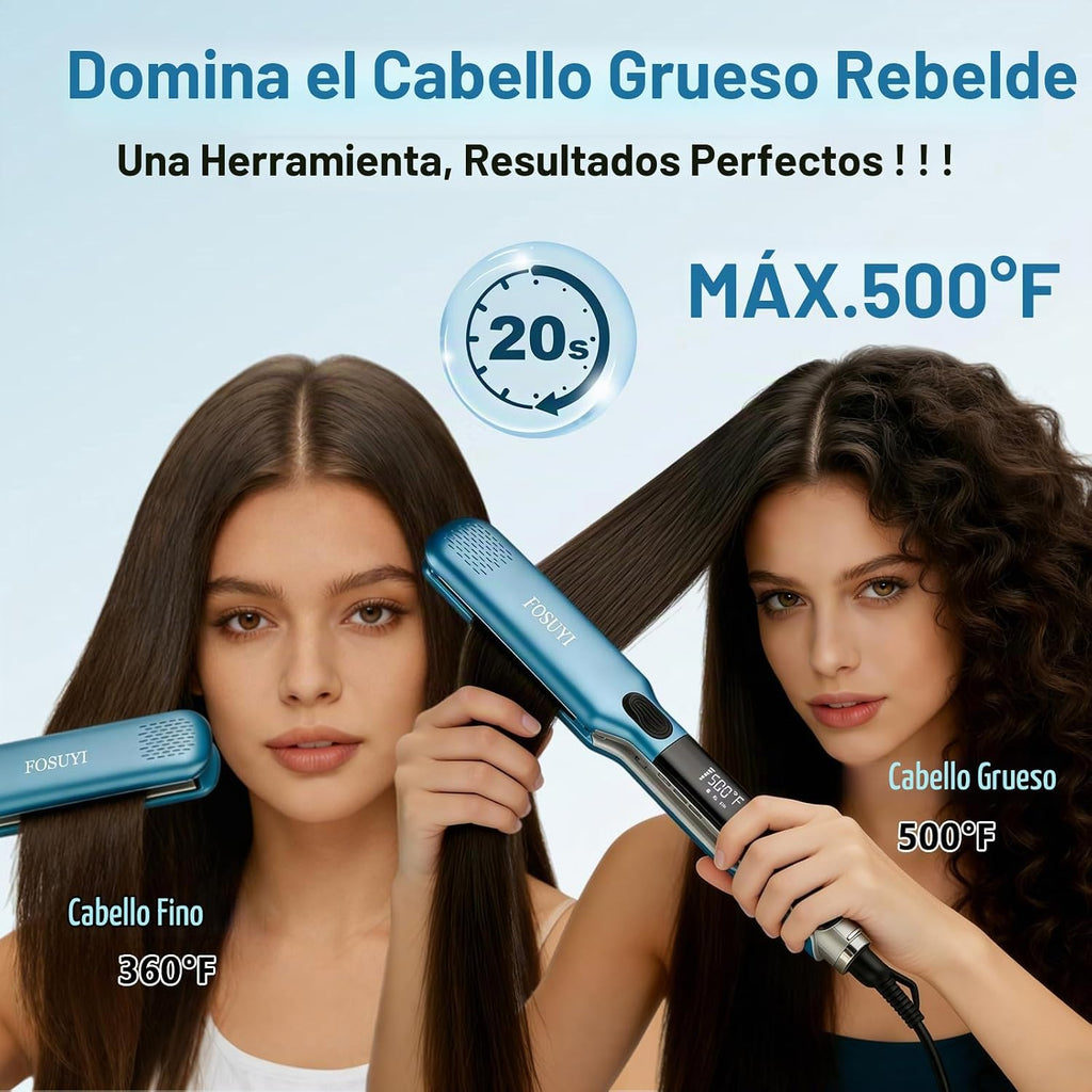 FOSUYI Plancha de pelo profesional, plancha plana de alta temperatu...