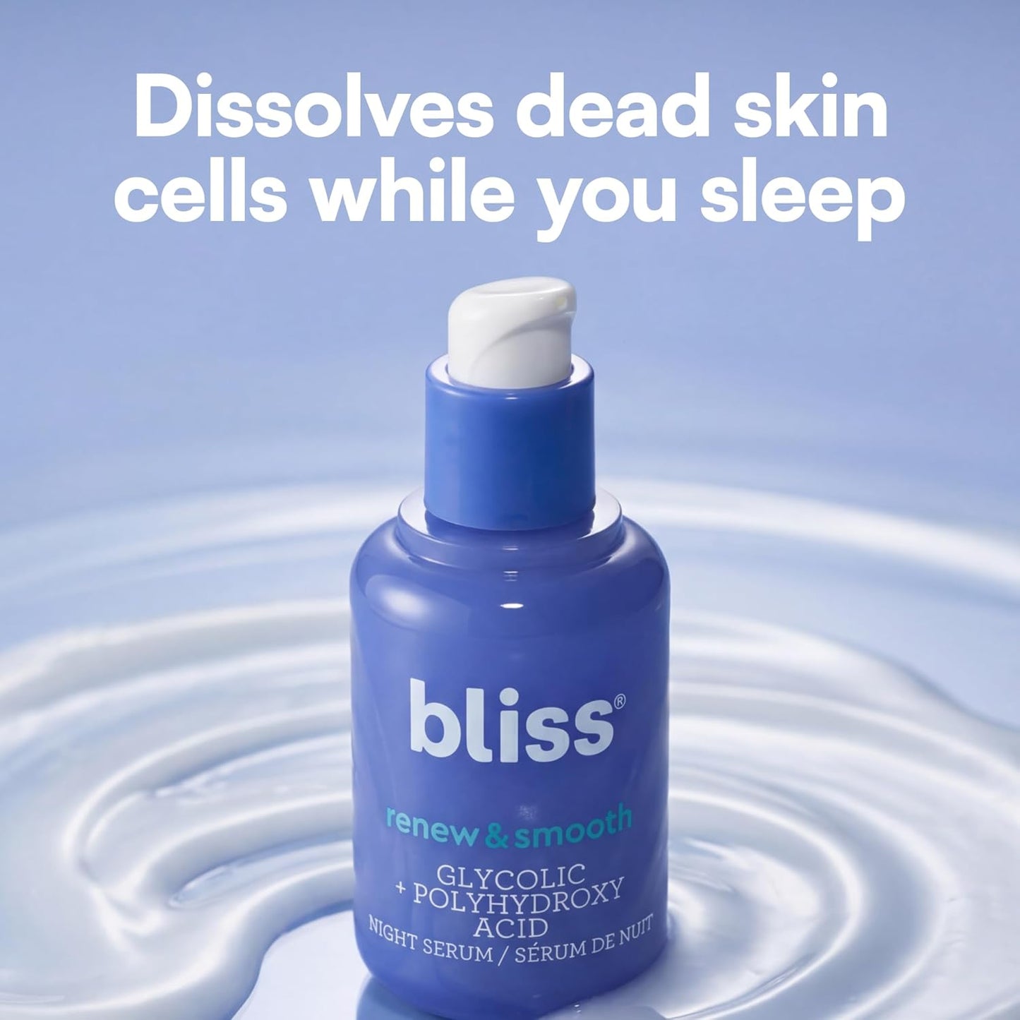 Bliss Glycolic + Polyhydroxy Acid Renew &amp; Smooth - Suero noctur...
