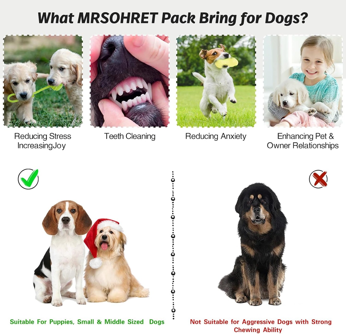 MRSOHRET 20 juguetes masticables para cachorros para dentición, jug...