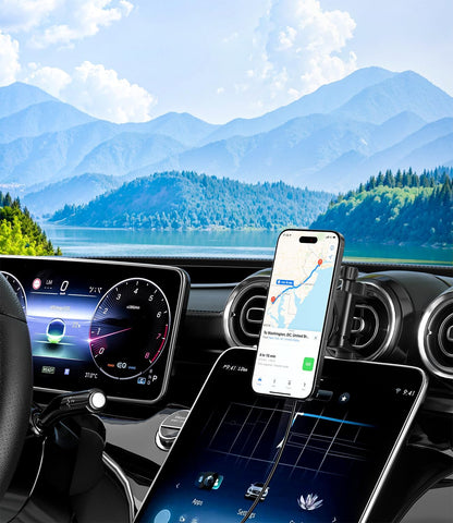 Qi2 - Soporte de teléfono inalámbrico magnético de carga rápida de 15 W para Mercedes Benz A/B/E/G/GLA/GLK, accesorios para iPhone 17 16 15 14 13 12 Pro Max Plus Mini