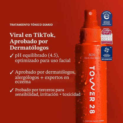 Tower 28 Beauty SOS Daily Rescue Facial Spray Jumbo Refill 16 oz \/...