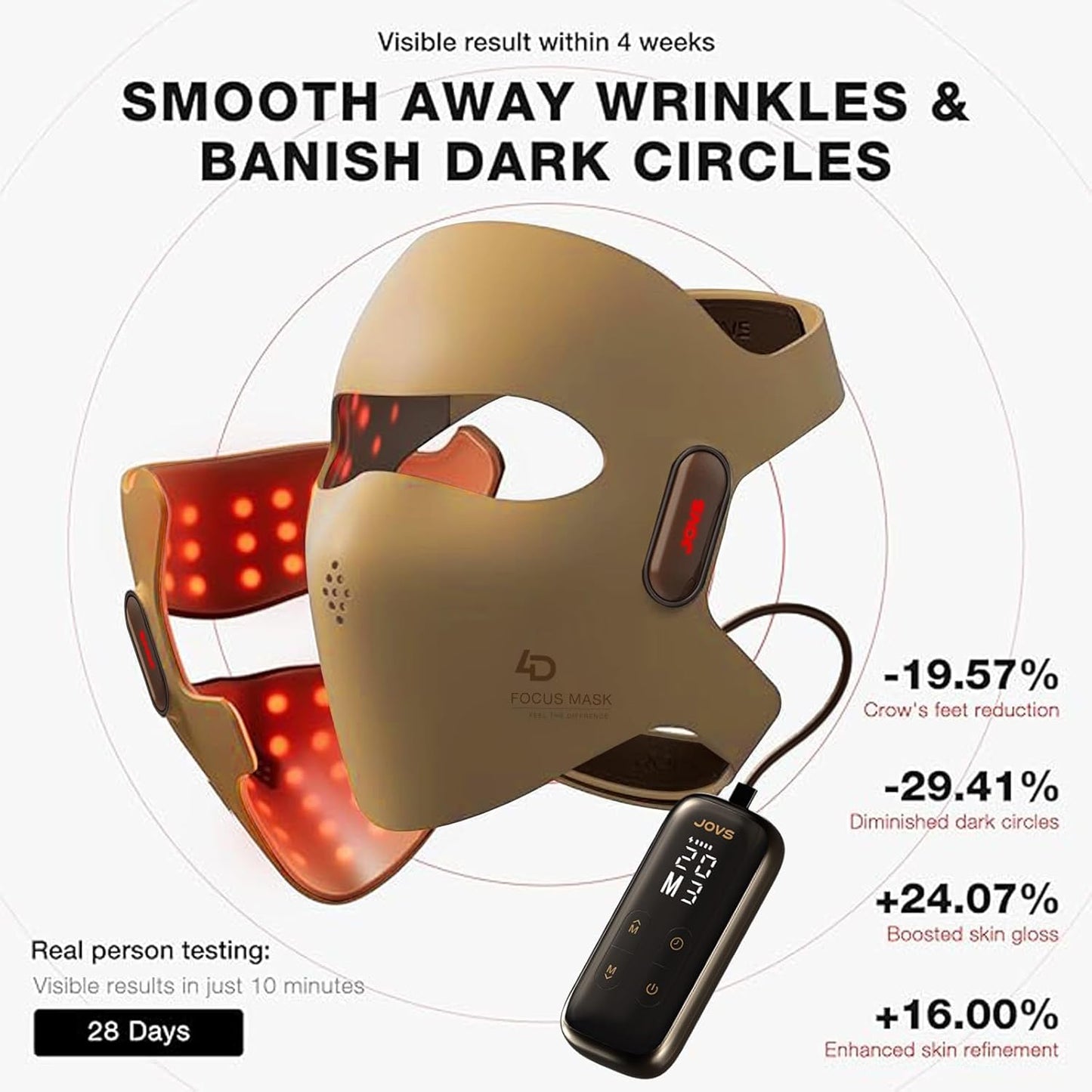 JOVS Máscara de terapia de luz láser 4D (dorado)