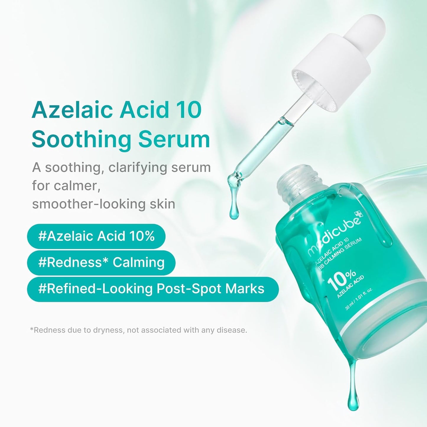 medicube Suero calmante de ácido azelaico | Ideal para calmar la piel con problemas | Cuidado de la piel coreano | 1.01 onzas líquidas