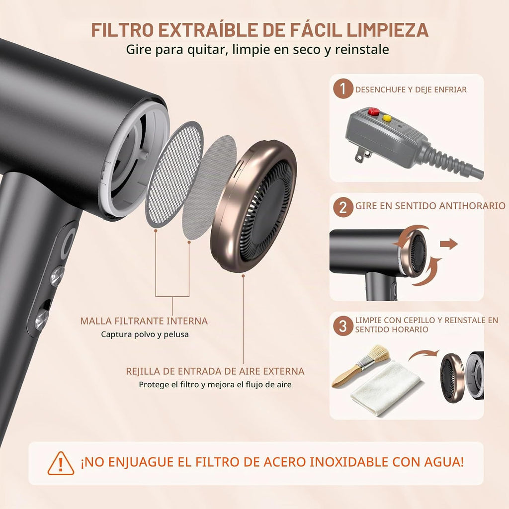 Secador de pelo iónico de alta velocidad Mythsight StyleVibe con 3...