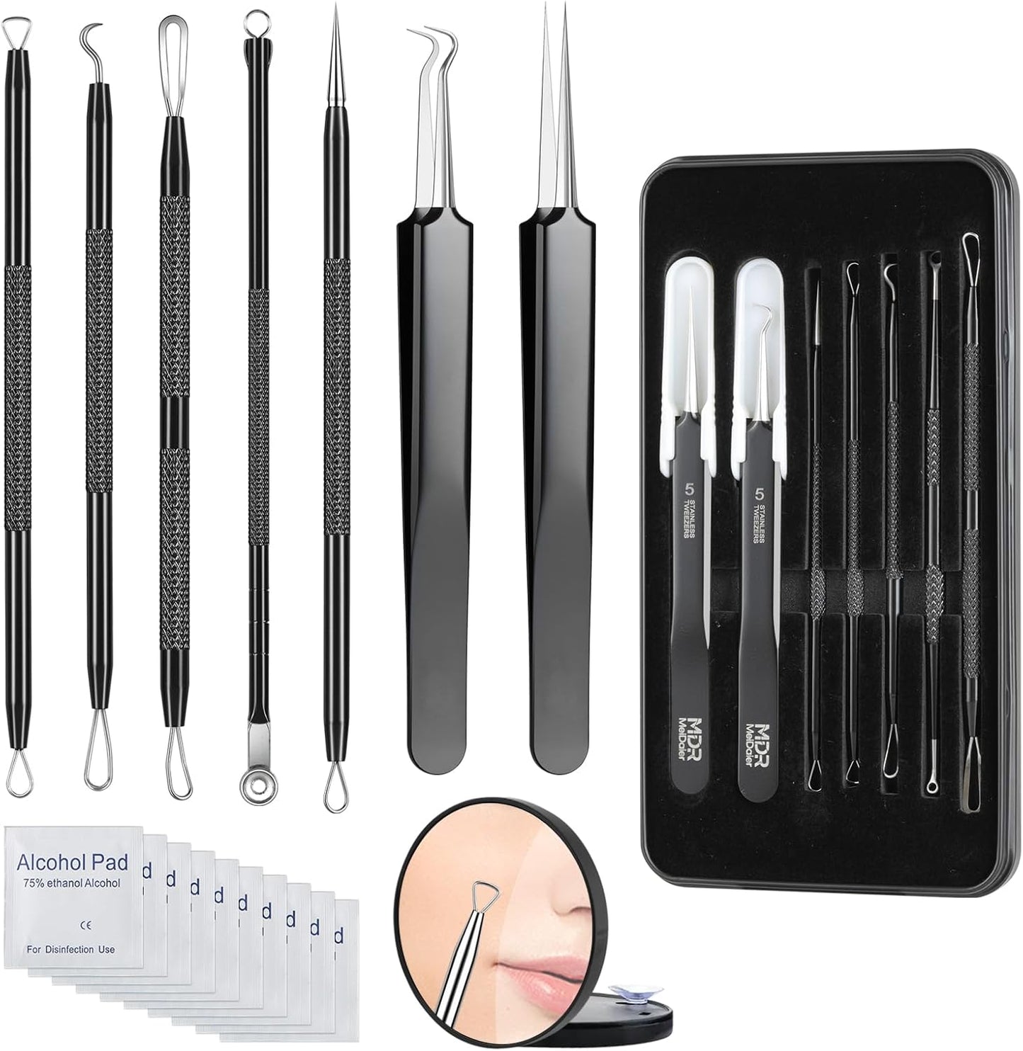 Meidaier Kit de eliminación de puntos negros, extractor de comedona...