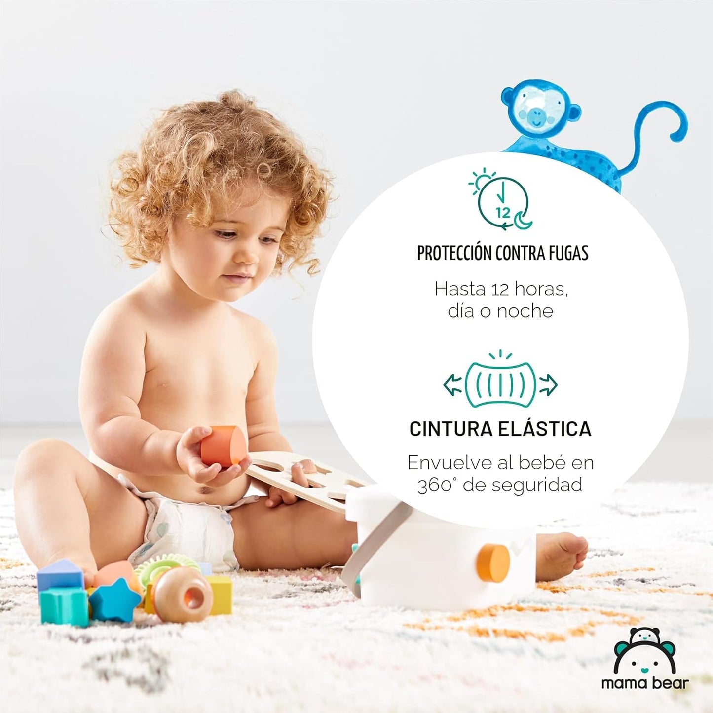 Marca Amazon - Pañales de felpa Mama Bear, toque suave, talla 4, 14...