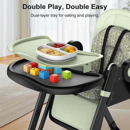 Silla alta plegable para bebés y niños pequeños, columpios portátil...