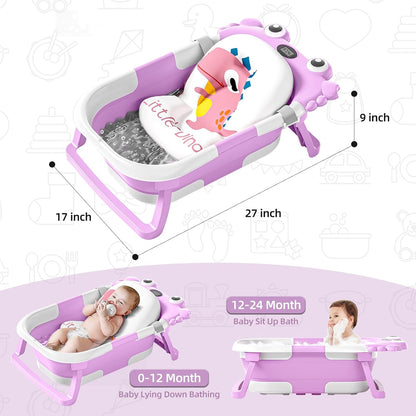 Bañera plegable para bebés de infantes a niños pequeños con monitor...