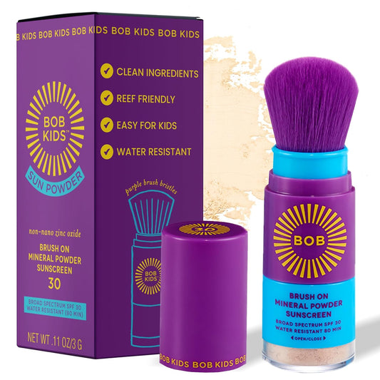 BOB KIDS SPF 30 Protector Solar en Polvo Mineral con Brocha, Protec...