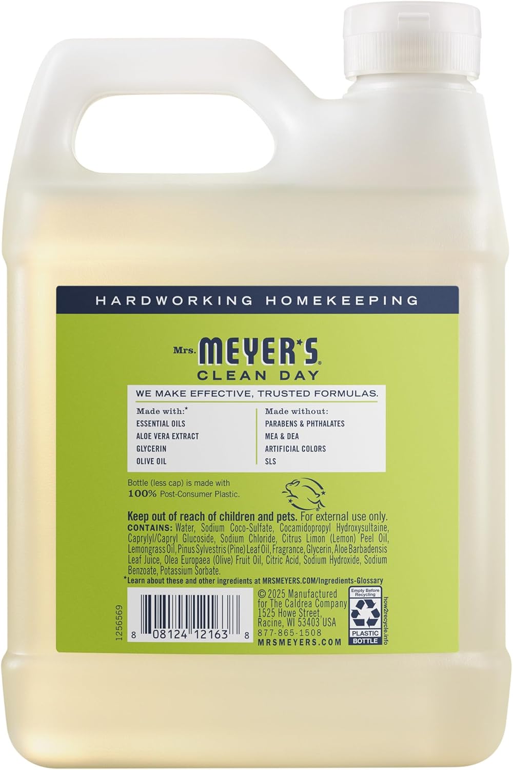 MRS. MEYER'S CLEAN DAY - Repuesto de jabón líquido para manos,...