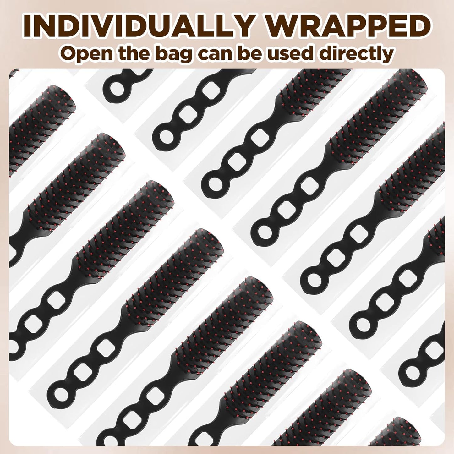 110 cepillos de pelo a granel para personas sin hogar, cepillo de pelo para cabello rizado, cepillo desenredante con cerdas de nailon, envuelto individualmente, adecuado para hombres y mujeres, hotel