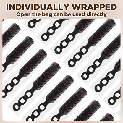 110 cepillos de pelo a granel para personas sin hogar, cepillo de pelo para cabello rizado, cepillo desenredante con cerdas de nailon, envuelto individualmente, adecuado para hombres y mujeres, hotel