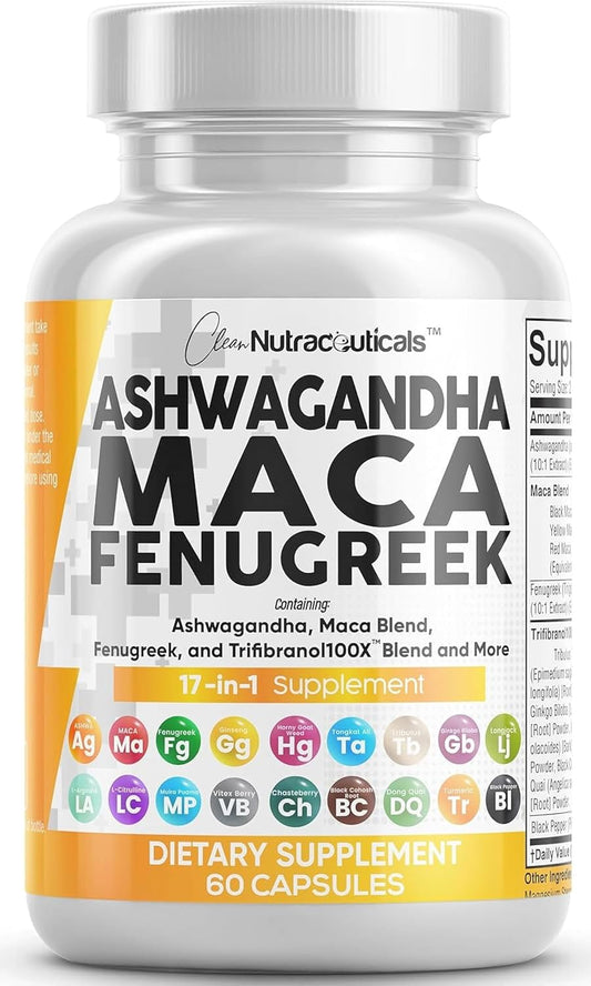 Ashwagandha 5000 mg de raíz de maca 2000 mg de fenogreco 3000 mg Su...