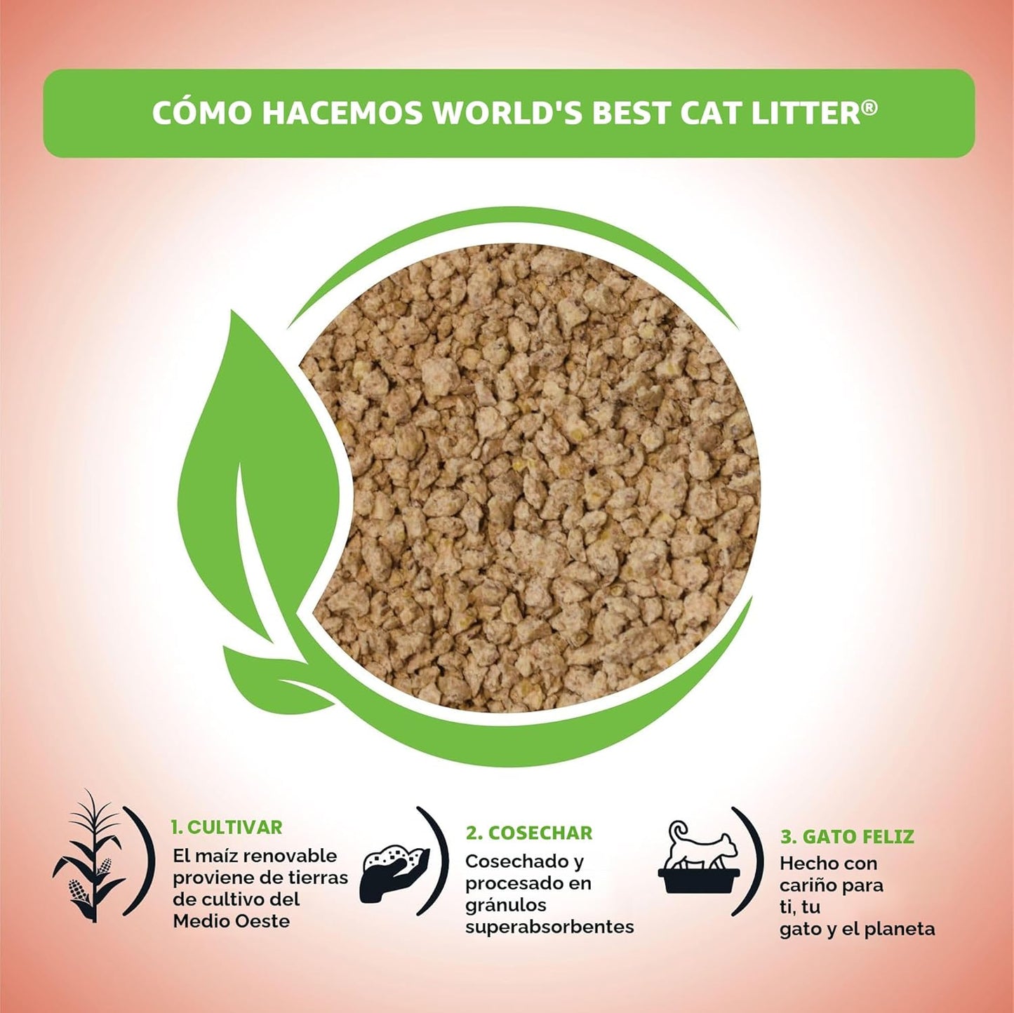 WORLD'S BEST CAT LITTER Múltiples gatos sin perfume, 8 libras,...
