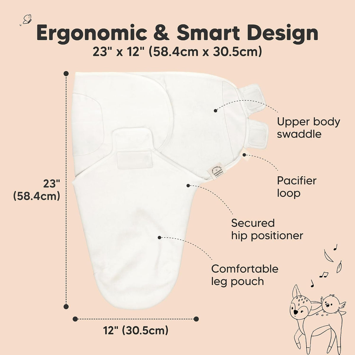 KeaBabies Paquete de 3 Sacos de Dormir Envolventes Orgánicos para B...