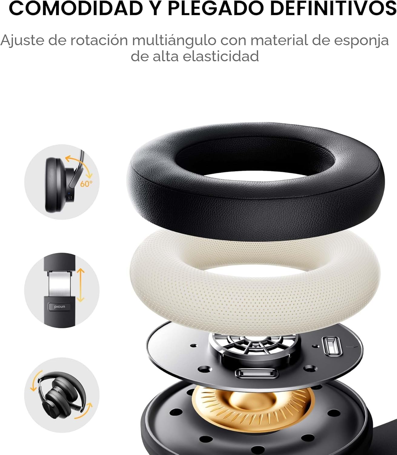 Picun Auriculares Bluetooth B8, auriculares inalámbricos Bluetooth...