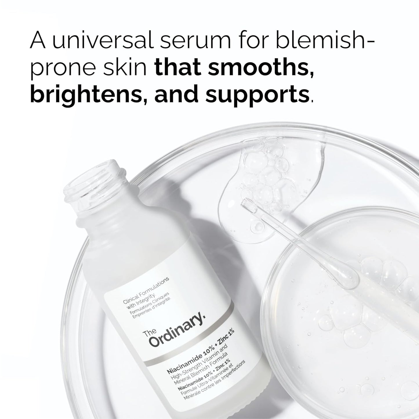 The Ordinary Colección de control de poros - Set de cuidado de la piel para pieles congestionadas - Máscara de ácido salicílico al 2%, niacinamida 10% + zinc 1%, limpiador de escualano, factores