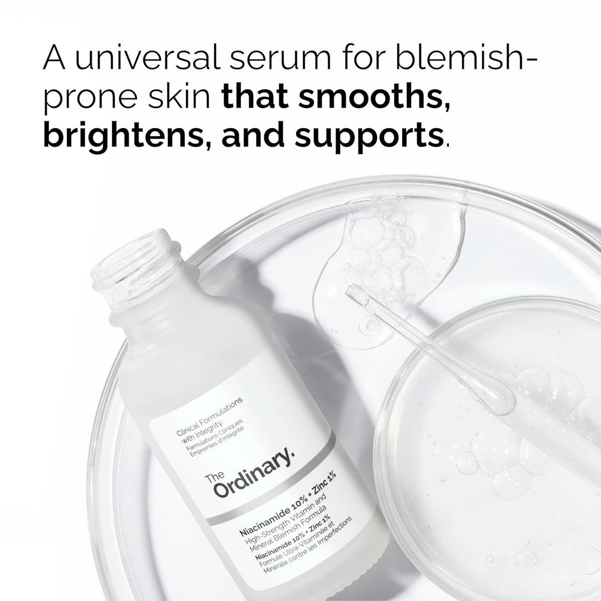 The Ordinary Colección de control de poros - Set de cuidado de la piel para pieles congestionadas - Máscara de ácido salicílico al 2%, niacinamida 10% + zinc 1%, limpiador de escualano, factores