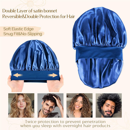 YANIBEST Gorro de seda para hombres y mujeres, gorro de satén de do...