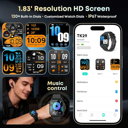 DIVOAZBVO Reloj inteligente para hombres, más de 120 modos deportiv...