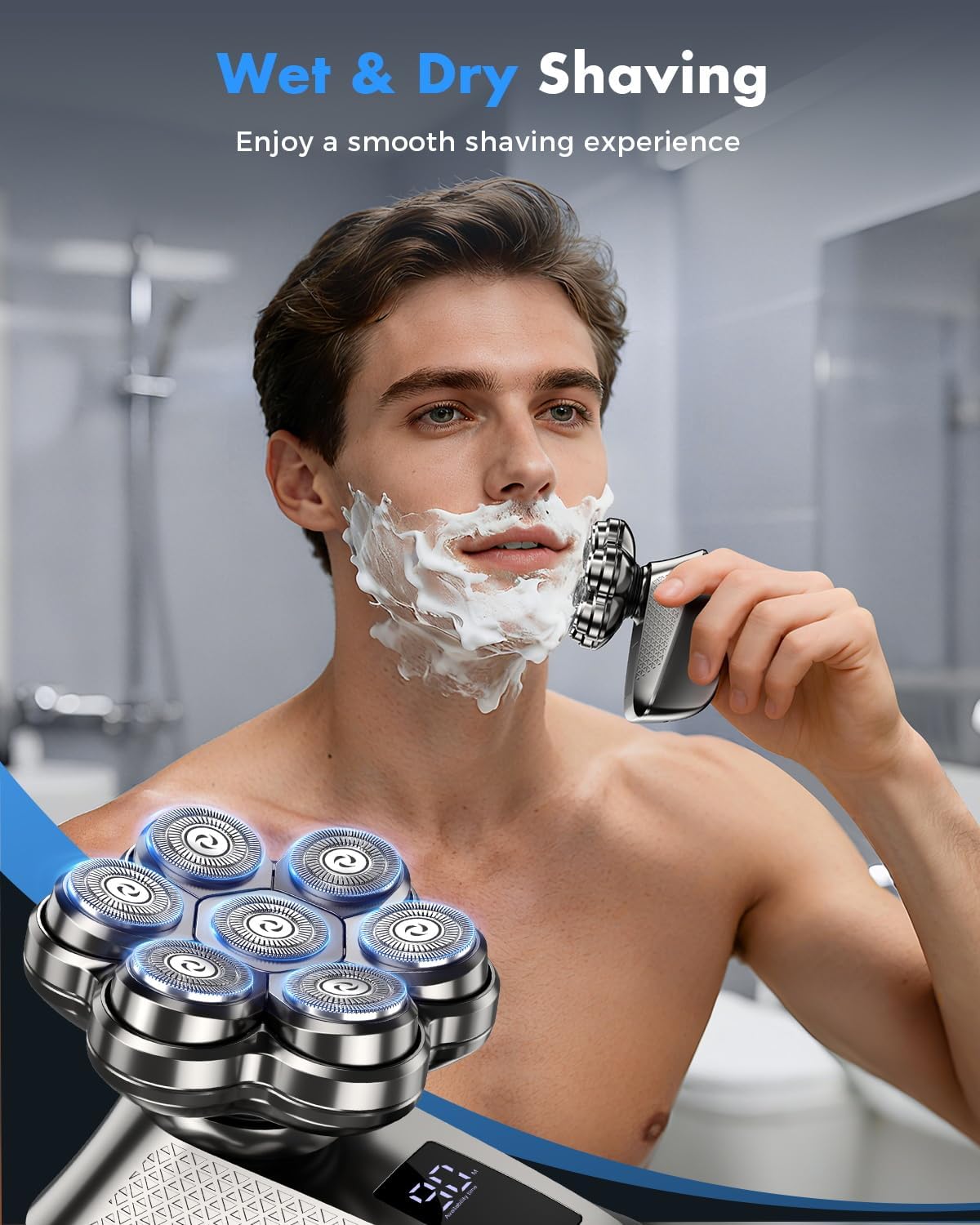 TEPOTZ Afeitadoras eléctricas de cabeza para hombres calvos, afeita...