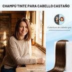 Ivnil Champú con tinte de color castaño marrón 3 en 1 para mujeres...