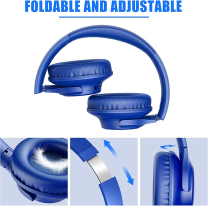 KVIDIO Auriculares Bluetooth sobre la oreja, 65 horas de reproducci...