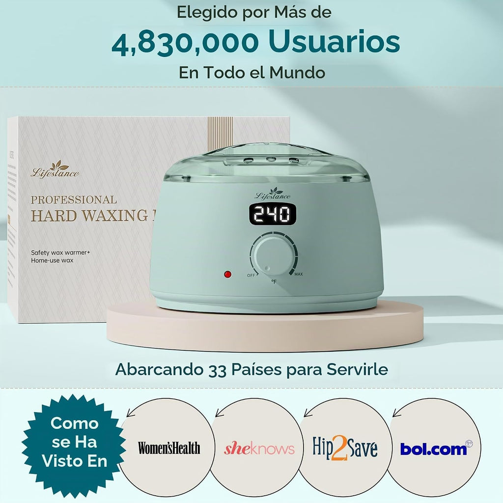 Kit de depilación Lifestance para mujeres y hombres - Calentador di...