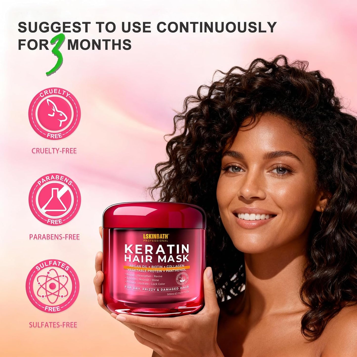 LSKINBATH Mascarilla Capilar Reparadora de Queratina y Colágeno par...